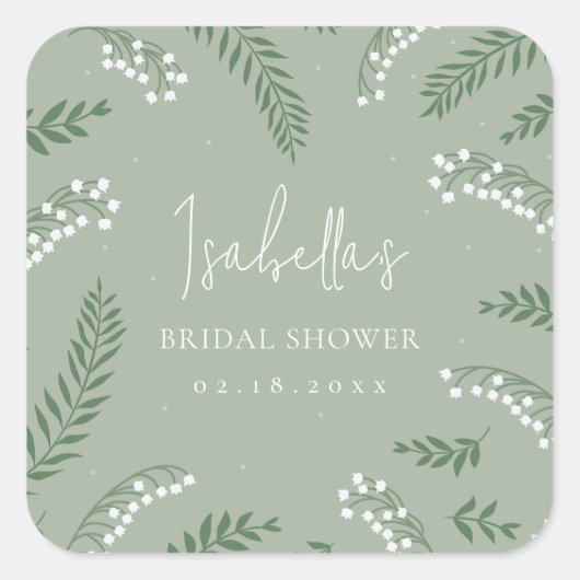 リリーエレガントオブザバレーガーデンブライダルシャワー スクエアシール (正面)