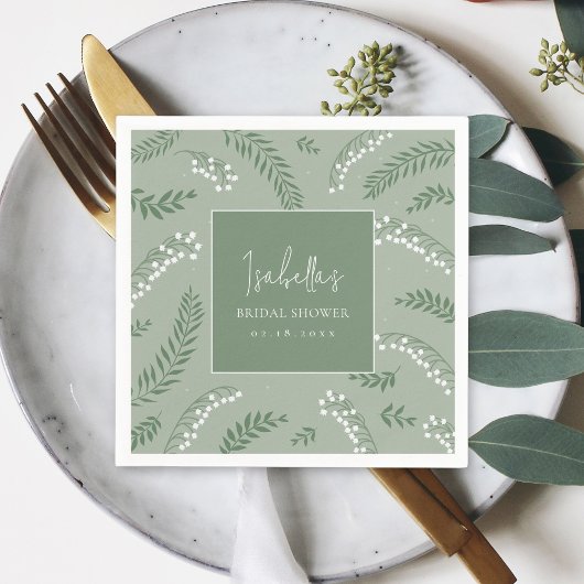 リリーエレガントオブザバレーガーデンブライダルシャワー スタンダードカクテルナプキン