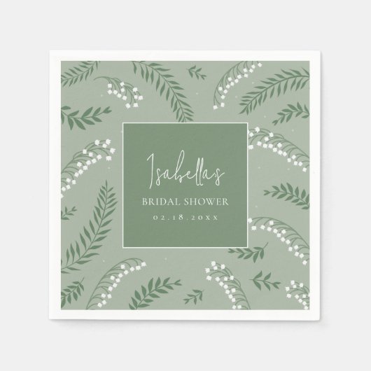 リリーエレガントオブザバレーガーデンブライダルシャワー スタンダードカクテルナプキン (正面)