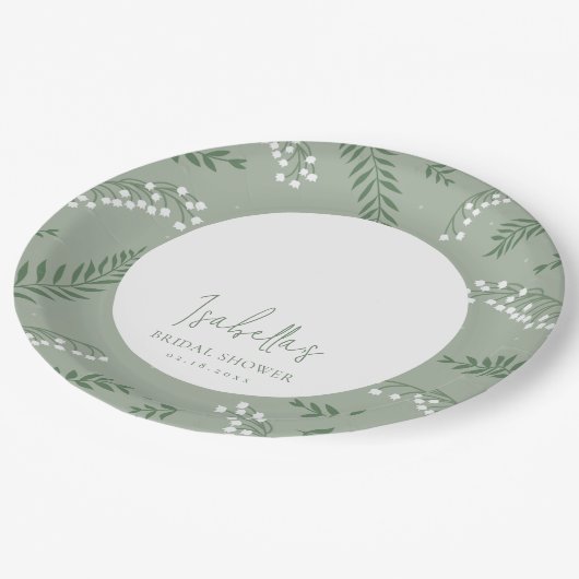 リリーエレガントオブザバレーガーデンブライダルシャワー ペーパープレート (アングル)