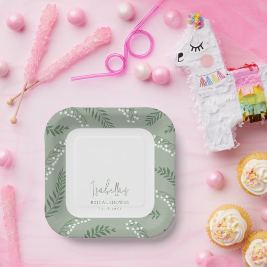 リリーエレガントオブザバレーガーデンブライダルシャワー ペーパープレート (パーティー)