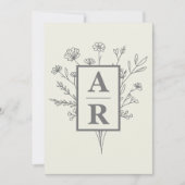 リリーエレガントラインアート結婚式招待状 招待状 (正面)