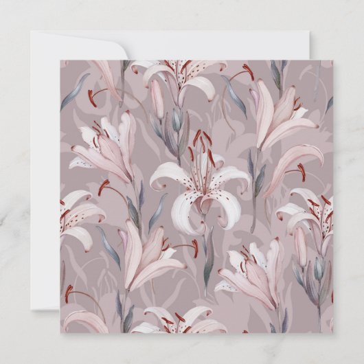 リリーエレガント結婚式招待状 – タイムレスフローラ 招待状 (裏面)