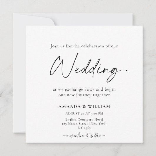 リリーエレガント結婚式招待状 – タイムレスフローラ 招待状 (正面)