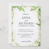 リリーオブザバレーウォーターカラーパステル結婚ズ 招待状 (正面)