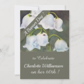 リリーオブザバレーウォーター色フローラ誕生日 招待状 (正面)