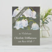 リリーオブザバレーウォーター色フローラ誕生日 招待状 (スタンド正面)