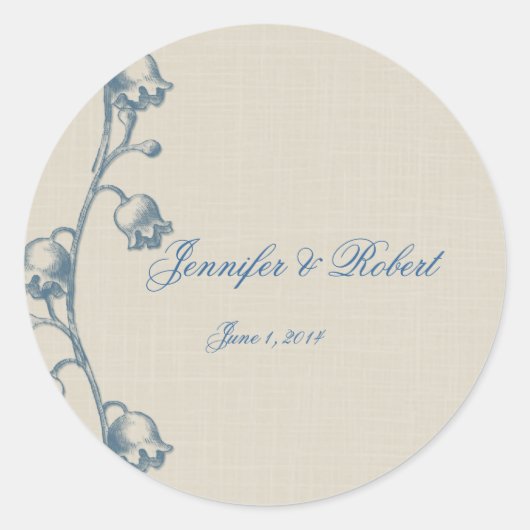 リリーオブザバレーオンリネン封筒用シール ラウンドシール (正面)