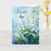 リリーオブザバレーガーデン蝶悔やみや弔慰 カード (黄色い花)