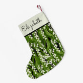 リリーオブザバレーグリーンリー名前をカスタムする スモールクリスマスストッキング (裏面 (吊り時))