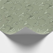 リリーオブザバレーグリーンヴィンテージ ラッピングペーパー (角)