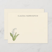 リリーオブザバレーハンド図解入りの、写真付きの春フローラ ノートカード (正面/裏面)