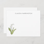 リリーオブザバレーハンド図解入りの、写真付きの春フローラ ノートカード (正面/裏面)