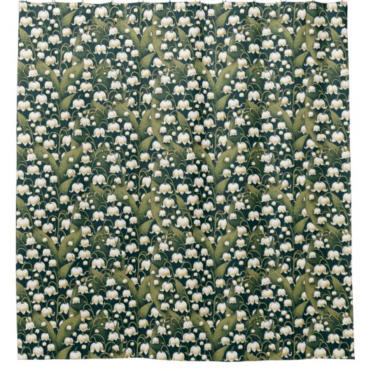 リリーオブザバレーハートリース シャワーカーテン (正面)