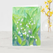 リリーオブザバレーフラワーズハッピーバースデー カード (黄色い花)