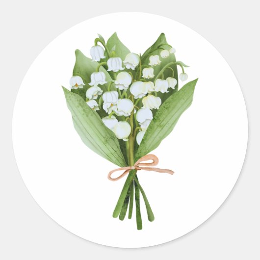 リリーオブザバレーフラワーブーケフローラ ラウンドシール (正面)