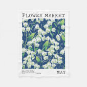 リリーオブザバレーフローラメイ誕生フラワーマーケット フリースブランケット (正面)