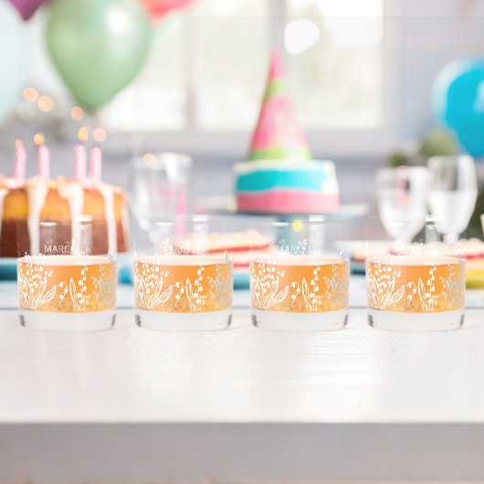 リリーオブザバレーフローラ名前をカスタムする ウイスキーグラス (インサイチュ (バースデー))