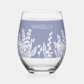 リリーオブザバレーフローラ名前をカスタムする ステムなしワイングラス (正面)