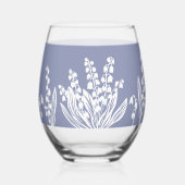リリーオブザバレーフローラ名前をカスタムする ステムなしワイングラス (裏面)