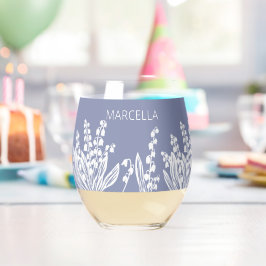 リリーオブザバレーフローラ名前をカスタムする ステムなしワイングラス