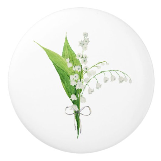 リリーオブザバレーフローラ家具 セラミックノブ (正面)