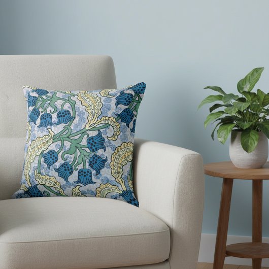 リリーオブザバレーブルーフローラ クッション