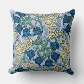 リリーオブザバレーブルーフローラ クッション (正面)
