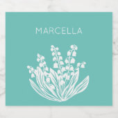 リリーオブザバレーブーケフローラ名前をカスタムする スパークリングワインラベル (シングルラベル)