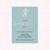 リリーオブザバレーブーケブライダルシャワーフォイルインヴィ 箔招待状