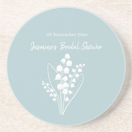 リリーオブザバレーブーケブライダルシャワー コースター (正面)