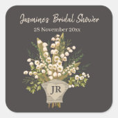 リリーオブザバレーブーケブライダルシャワー スクエアシール (正面)
