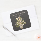 リリーオブザバレーブーケブライダルシャワー スクエアシール (封筒)