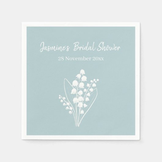 リリーオブザバレーブーケブライダルシャワー スタンダードカクテルナプキン (正面)