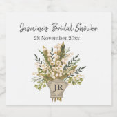 リリーオブザバレーブーケブライダルシャワー スパークリングワインラベル (シングルラベル)