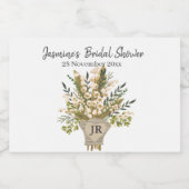 リリーオブザバレーブーケブライダルシャワー スパークリングワインラベル (シングルラベル)