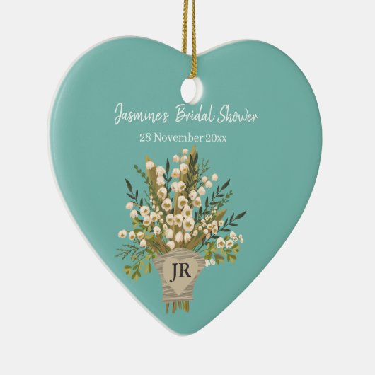 リリーオブザバレーブーケブライダルシャワー セラミックオーナメント (右)