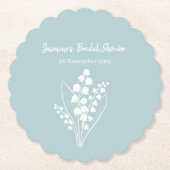 リリーオブザバレーブーケブライダルシャワー ペーパーコースター (正面)