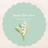 リリーオブザバレーブーケブライダルシャワー ペーパーコースター (正面)