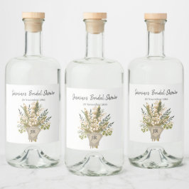 リリーオブザバレーブーケブライダルシャワー リキュールボトルラベル