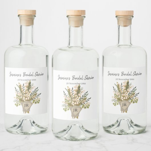 リリーオブザバレーブーケブライダルシャワー リキュールボトルラベル (ボトル)