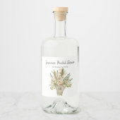 リリーオブザバレーブーケブライダルシャワー リキュールボトルラベル (正面)