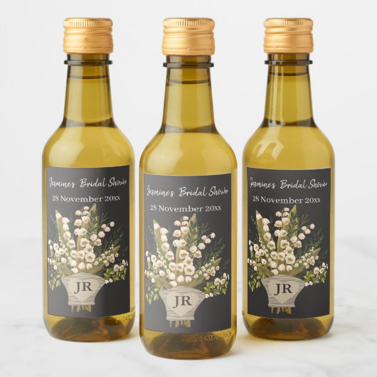 リリーオブザバレーブーケブライダルシャワー ワインラベル (ボトル)