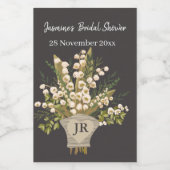 リリーオブザバレーブーケブライダルシャワー ワインラベル (シングルラベル)