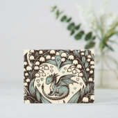 リリーオブザバレーベビードラゴンかわいいドラゴン ポストカード (スタンド正面)