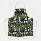 リリーオブザバレーボタニカルフローラオールオーバープリント エプロン (正面)