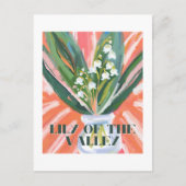 リリーオブザバレーメイ誕生月花エレガント ポストカード (正面)