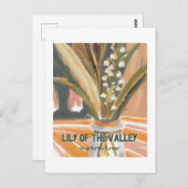 リリーオブザバレーメイ誕生月花レトロ ポストカード (正面/裏面)