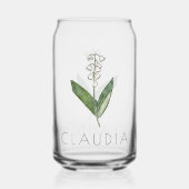 リリーオブザバレーメイ誕生花名前をカスタムする ガラス缶 (裏面)