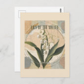 リリーオブザバレーレトロメイ誕生月花 ポストカード (正面/裏面)